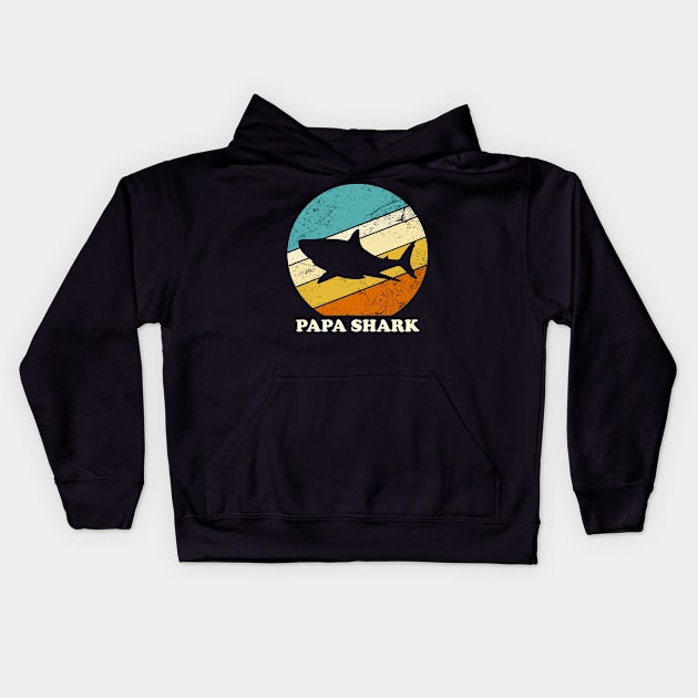 Papa shark vintage Kids Hoodie by Inyourdesigns